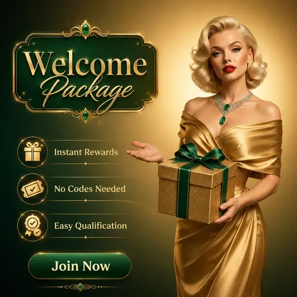 Elegante hostess che presenta il pacchetto di benvenuto mentre un nuovo giocatore si unisce all'esperienza premium del casinò