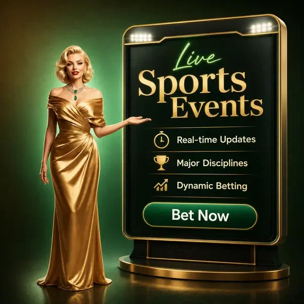 Elegante hostess che presenta il tabellone delle scommesse sportive in Sport e Eventi dal Vivo Disponibili Ora